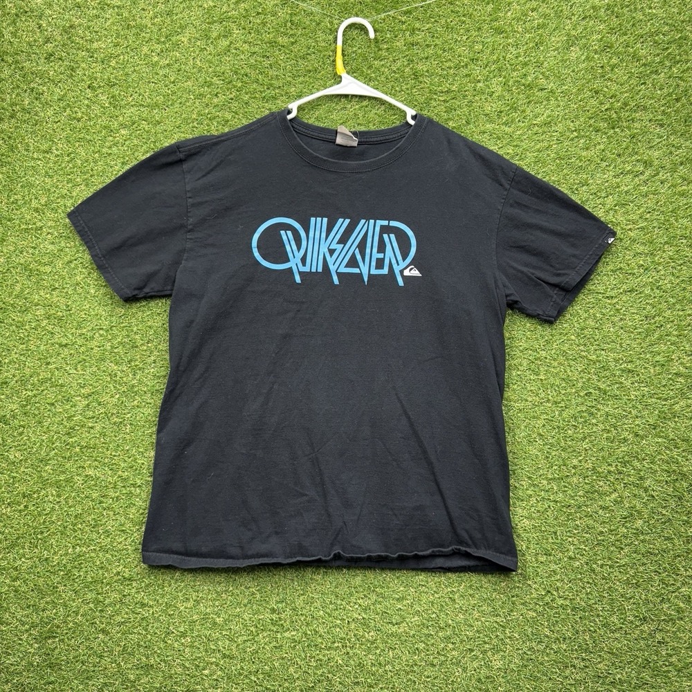 QUIKSILVER Shirt Mens Large Black Casual y2k Skater Slim Fit 2000s Grunge Beach